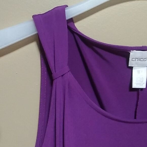 !!LIKE New Chico's Silky Soft Sleeveless Party Dress Size 1 Petite - Picture 5 of 6
